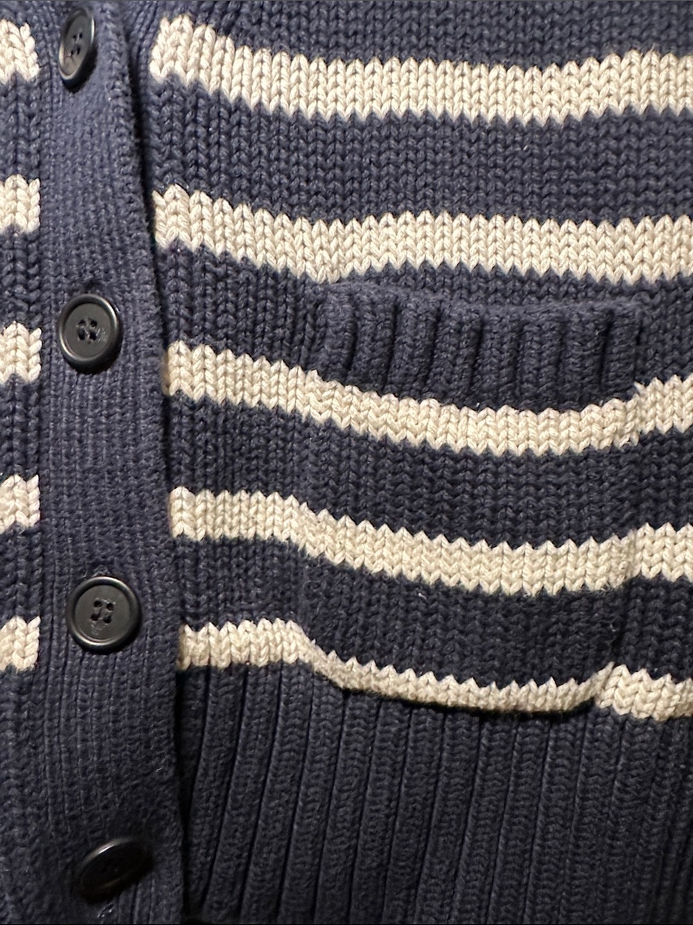 Heritage Cotton Relaxed Cardigan in Stripe - Picture 4 of 5